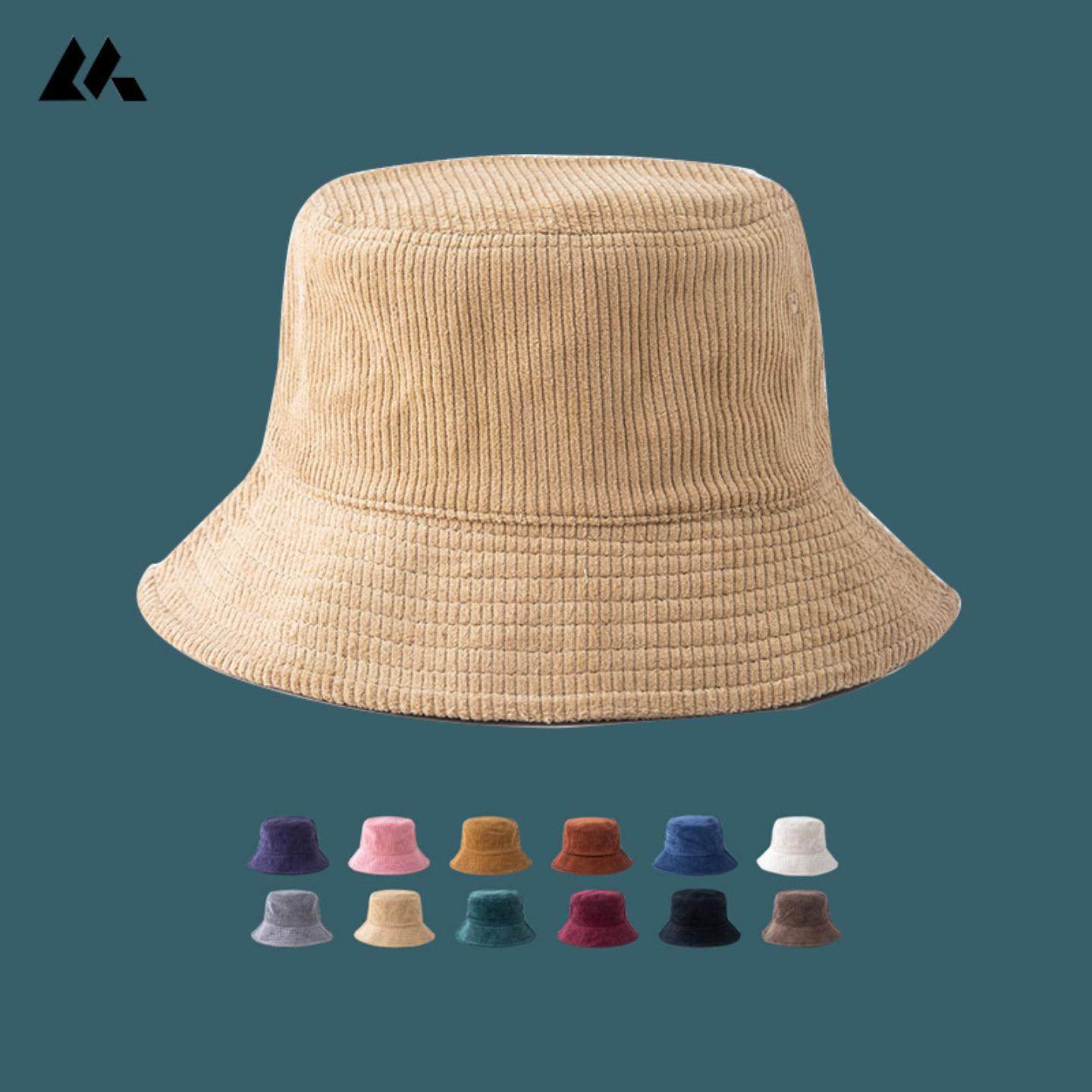 秋冬纯色渔夫帽男女情侣百搭灯芯绒保暖盆帽韩风ins街头遮阳帽子