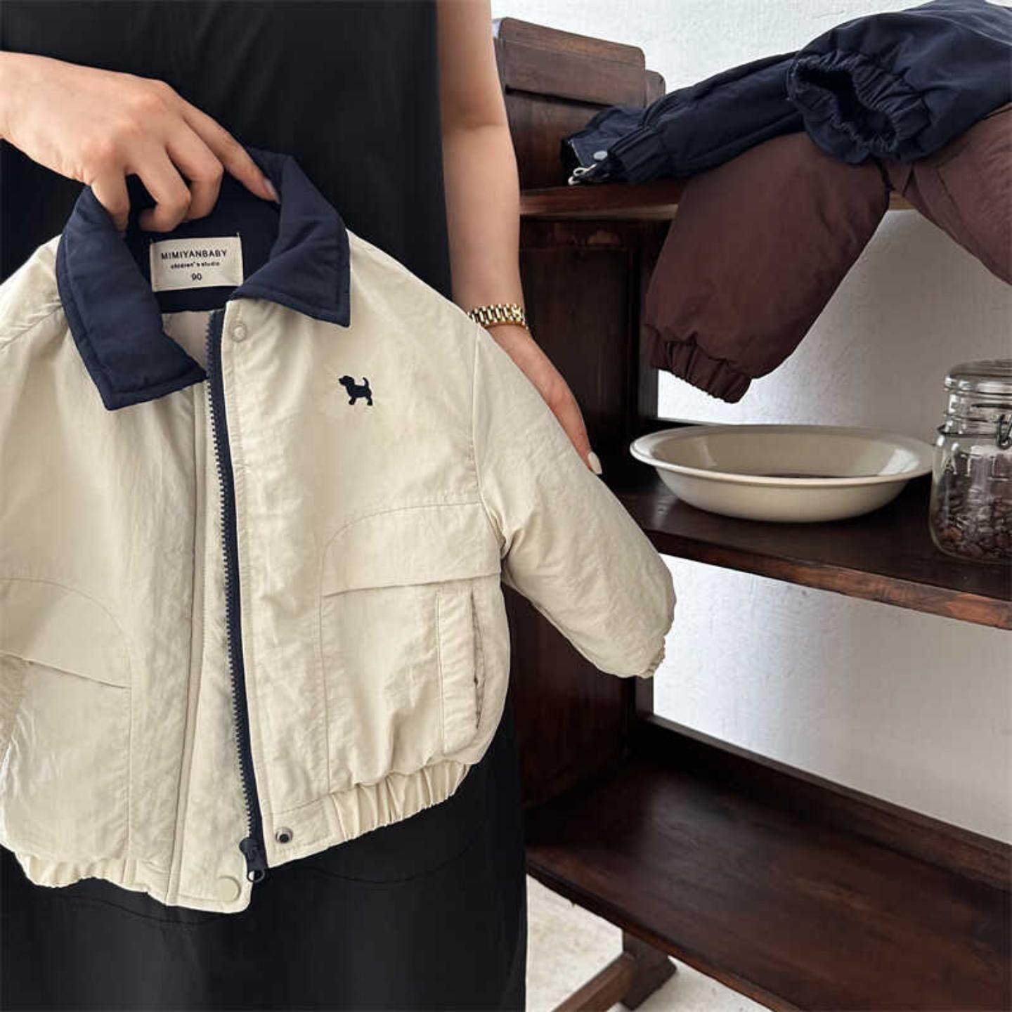 【定制加工】儿童棉服秋冬男女童潮牌夹棉外套宝宝卡通小狗棒球服