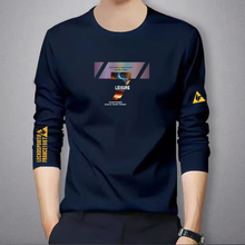 法国公鸡圆领长袖T恤男春秋纯棉透气套头上衣休闲舒适无帽打底衫