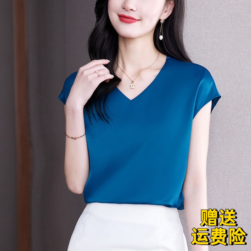 时尚优雅气质短袖薄款上衣