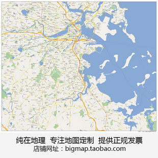 美国波士顿Boston地图路线定制移民外贸旅游公司旅行社街道书房