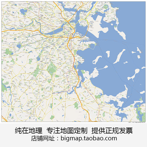 美国波士顿Boston地图路线定制移民外贸旅游公司旅行社街道书房