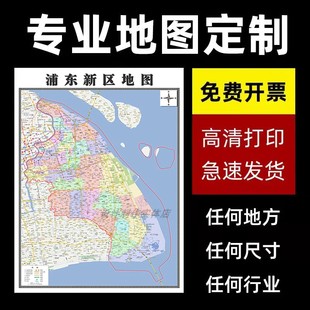 2026浦东新区地图定制贴挂超大巨幅壁画行政图装饰画海报路线