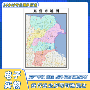 东营市地图贴图高清覆膜街道山东省行政区域交通颜色划分新