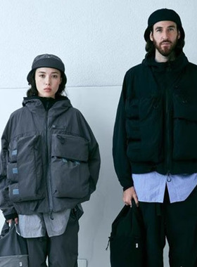 西山好牛COMFY户外立体多口袋机能CMF防风路亚风短款连帽冲锋衣潮