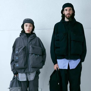 西山好牛COMFY户外立体多口袋机能CMF防风路亚风短款 连帽冲锋衣潮