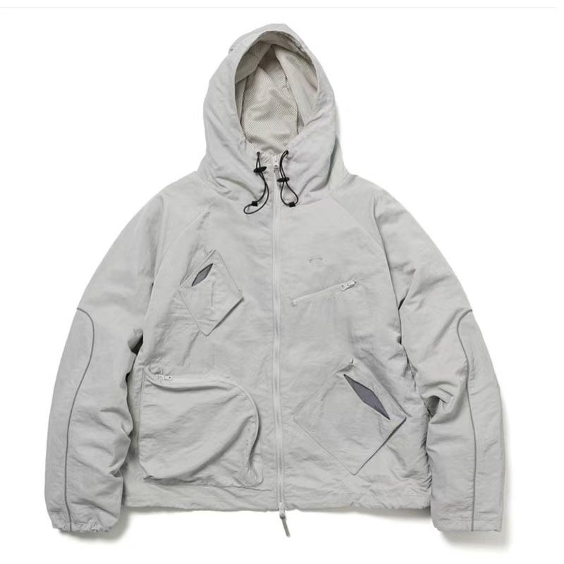 FLAGSTUFF日系户外机能风CPG夹克立体口袋多功能短款连帽冲锋衣潮