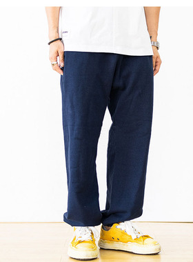 西山好 BEAMS秋冬新款红绳卫裤纯棉毛圈宽松休闲裤直筒运动束脚裤