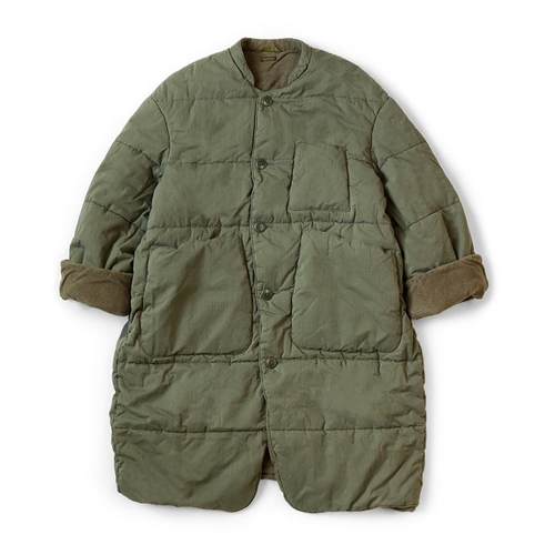 平田和宏中长款五分格棉衣