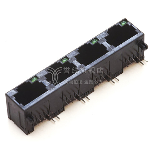 RJ45网络插座 56 1*4 全塑 左无灯 右绿灯 4口带单灯 非屏蔽