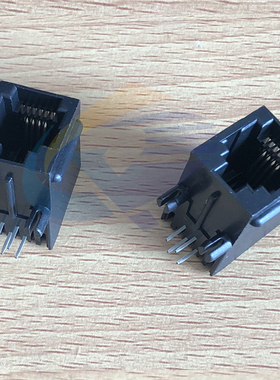 5721插座6P4CG/F有耳香菇脚位PBT黑电话插座连接器B571N-64GFM003