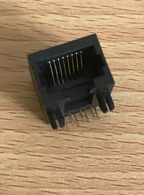 RJ45连接器 56B-1X1 8p8c全塑 18长 开口黑色 镀金PBT材料