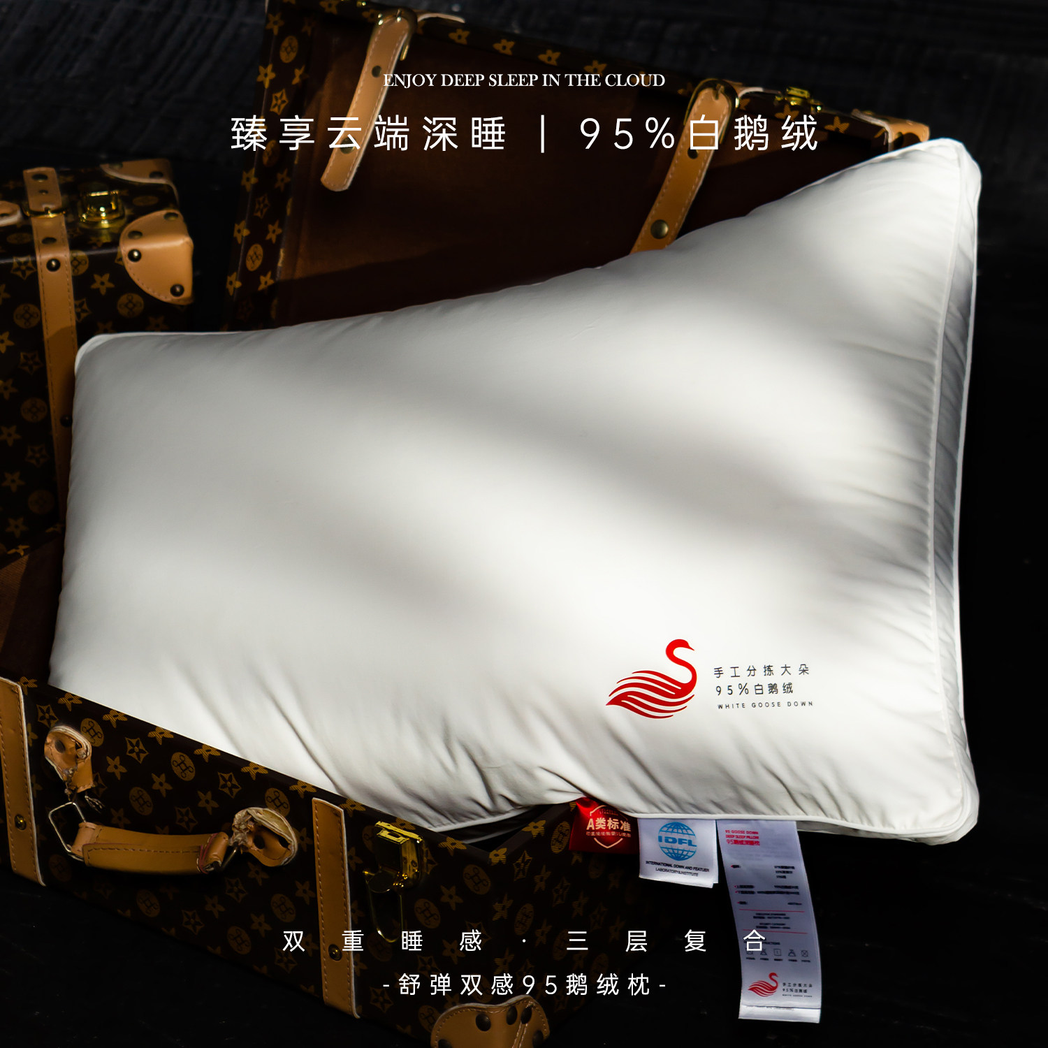 思辰进口A类95白鹅绒枕头五星级酒店深睡护颈羽绒枕一对柔软蓬松,床上用品,羽绒枕/羽毛枕,淘宝优惠券,粉丝福利购,淘宝优惠卷
