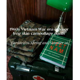 Bardoc 26SS 60s Vietnam War灯芯绒蛙皮猎鸭迷彩P43直筒裤男女款