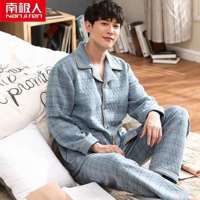 春秋纯棉家居服套装男