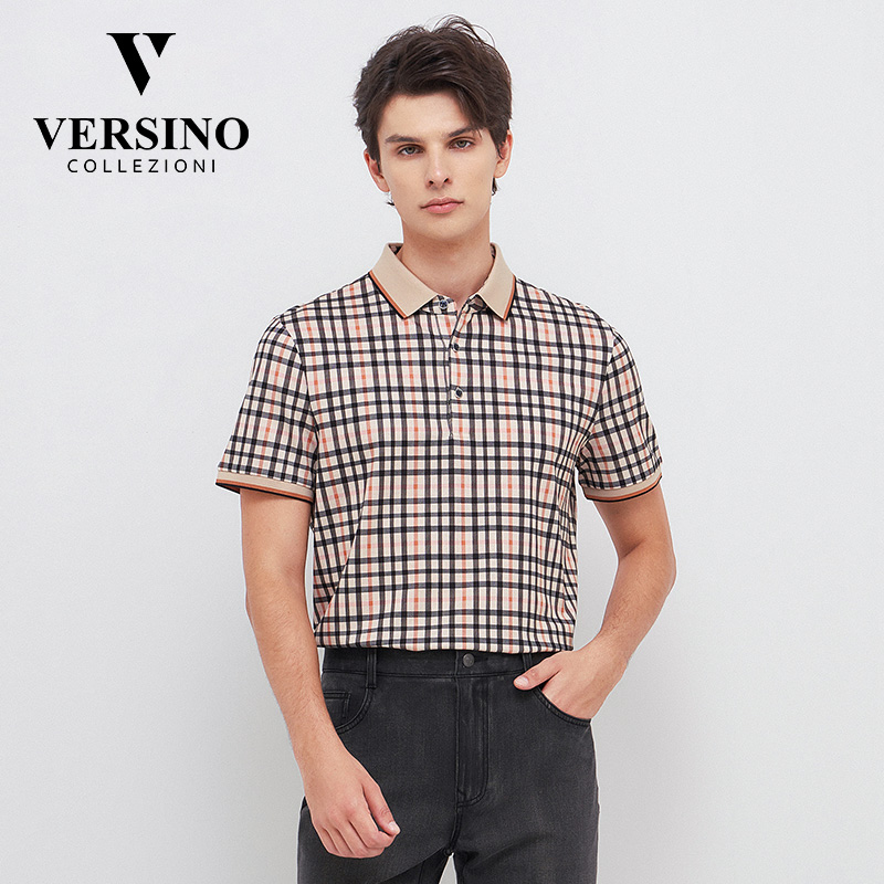 春夏新款针织翻领T恤衫