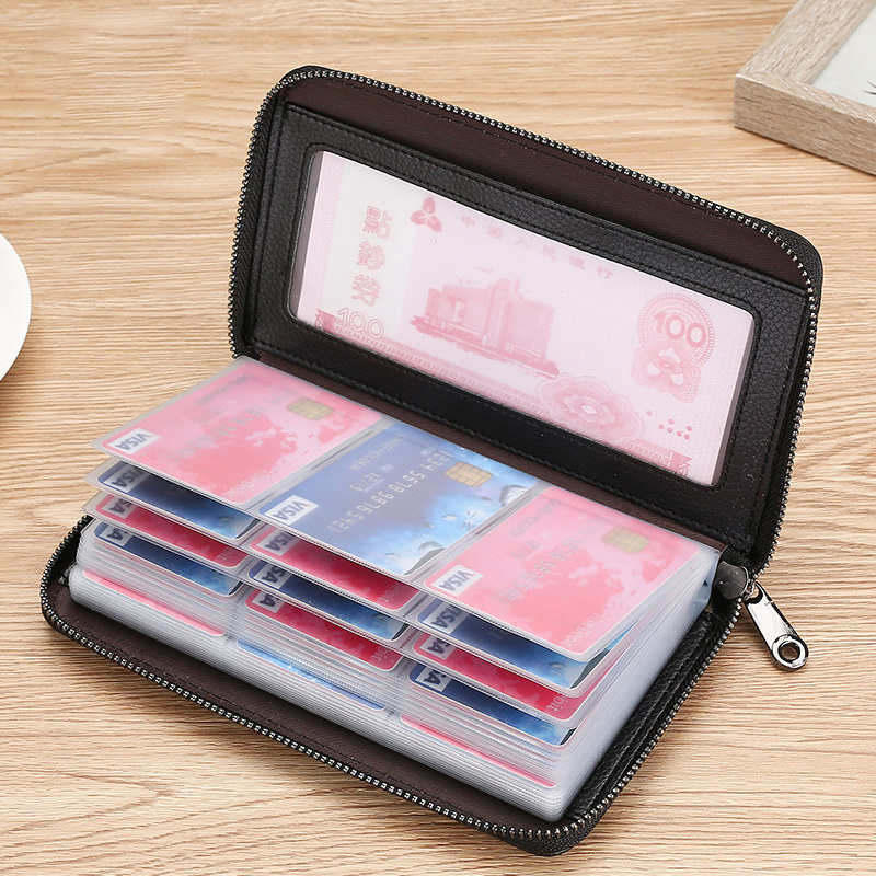 大容量真皮卡包男多卡位卡套女60卡位长款手包卡夹证件驾驶一体包