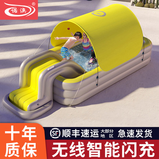 儿童滑梯游泳池家用宝宝加厚大型家庭充气水池大人小孩婴儿气垫桶