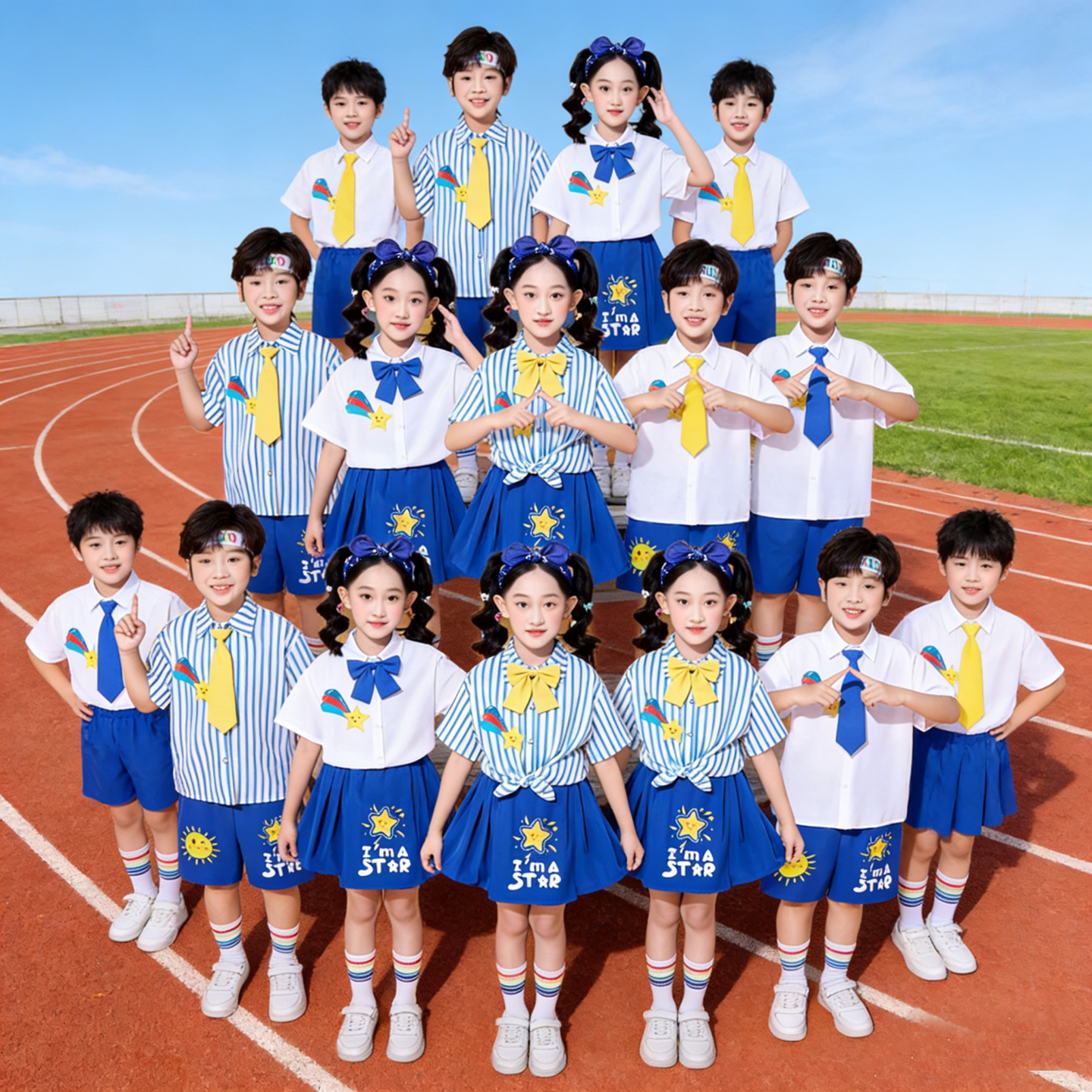 六一儿童大合唱演出服红歌朗诵班服幼儿园小学生运动会舞蹈表演服