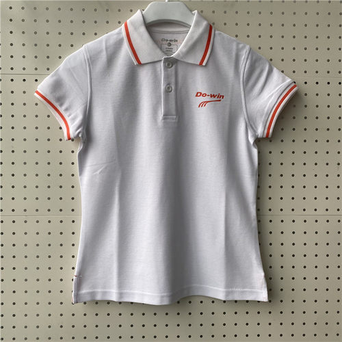 多威Do-win夏季女款休闲运动短袖白色POLO衫翻领T恤36815-4B