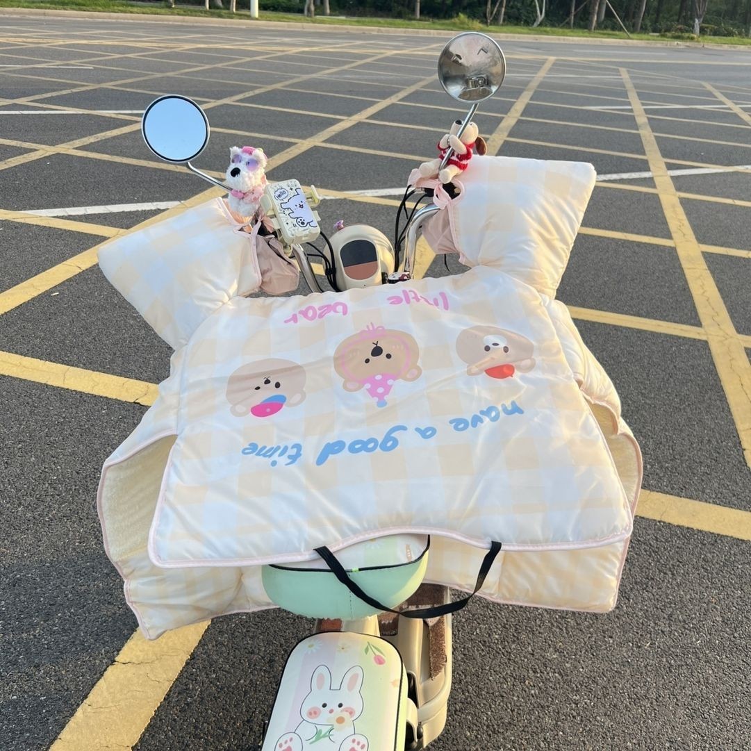 电动车挡风被四季通用冬季加绒加