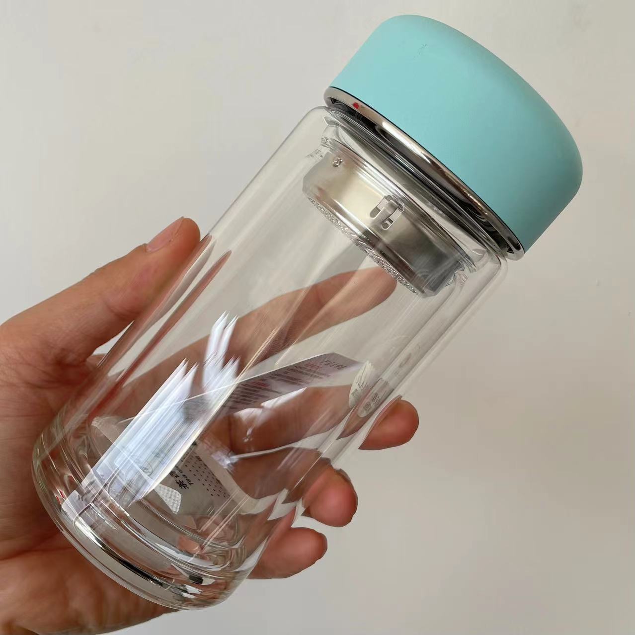 明霞高硼硅耐热杯盖可爱小容量杯