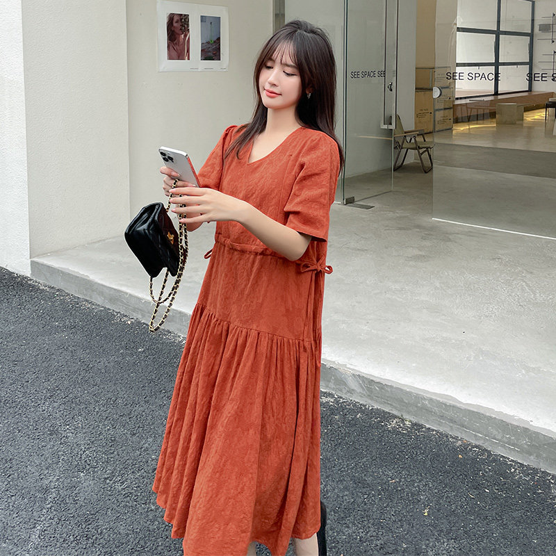 哺乳连衣裙夏季外出女产后期可喂奶裙子长款孕妇夏装大码显瘦潮妈