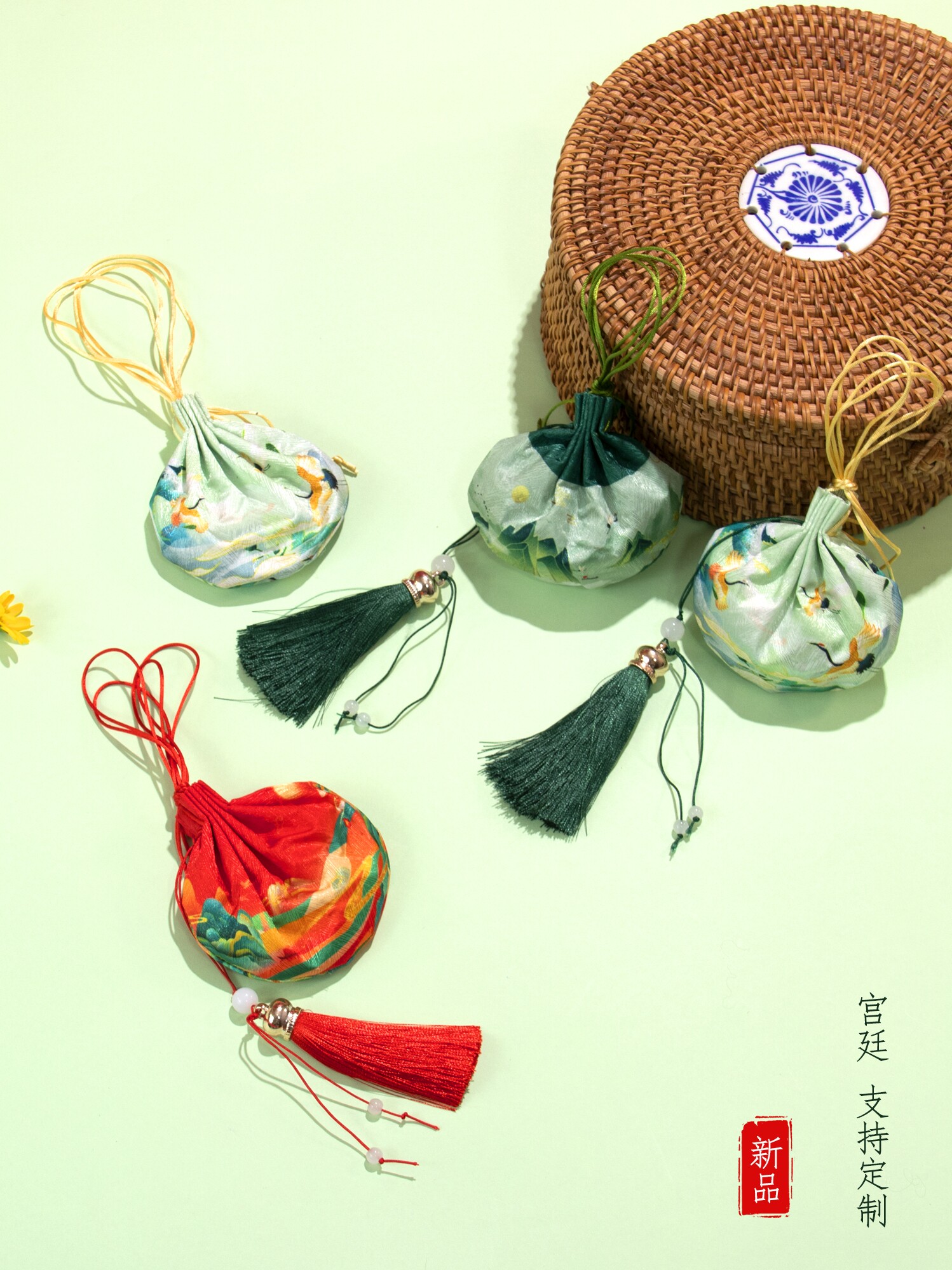 NEW DRAGON BOAT FESTIVAL DIGITAL PRINTING SACHET PORTABLE WORMWOOD SACHET MOSQUITO REPELLENT HANFU SACHET LARGE CAPACITY EMPTY BAG CUSTOMIZATION