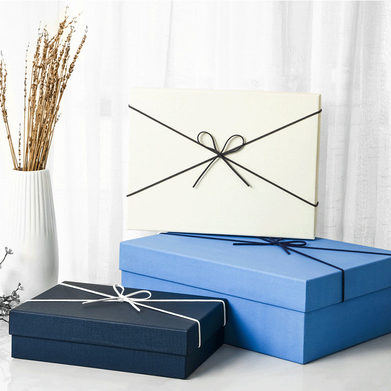 文艺小清新长方形简约衣服围巾包装盒化妆品剃须刀情人节生日礼盒
