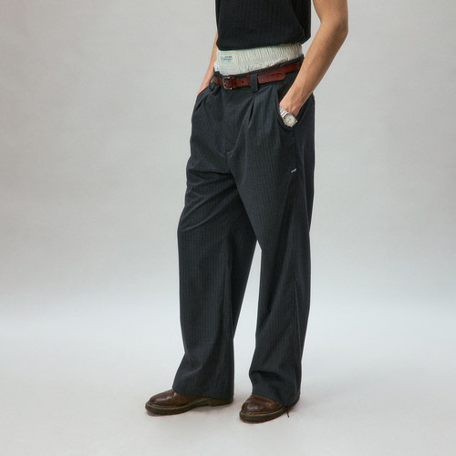 化学制品 皮特的复古条纹直筒西裤 P4_DGY_TAILOREDTROUSERS