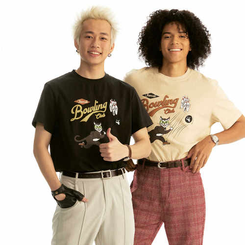 化学制品 保龄球俱乐部 文化衫T恤 T2_BLK/KHI_TSHIRT_220G