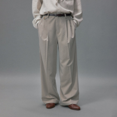 化学制品 化制洋服 昭和大廓形直筒西裤P11_BLU/GRY_TAILORED