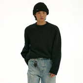 毛巾触感毛衣 化学制品 极简 K2_BLK_KNIT