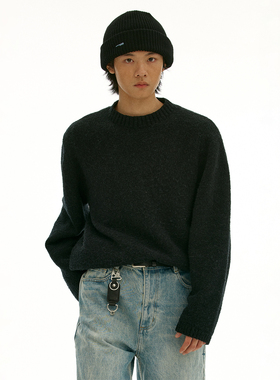 化学制品 极简的毛巾触感毛衣 K2_BLK_KNIT