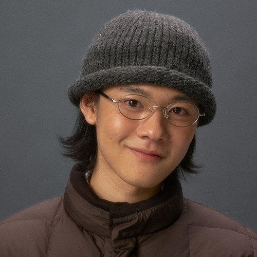 化学制品 花纱卷檐针织帽 C4_DGY_NAV_BEANIE