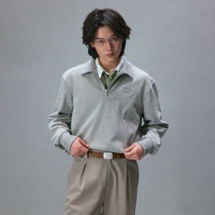 化学制品 干净的绳结领卫衣 H3_GRY/KHI_CREWNECK_360G