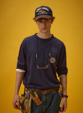 化学制品 工装系列 工装长袖T恤 T4_NVY_GRY_LONGSLEEVES