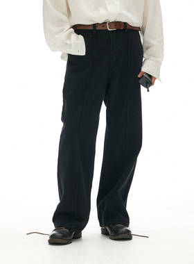 化学制品 中古感做旧工装西裤 P2_BLK_PANTS