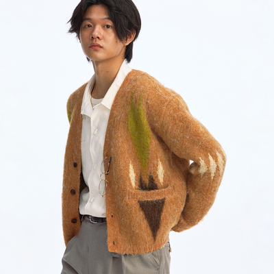 化学制品 老爸衣橱里翻出来的 复古针织开衫 K2_BWN_KNIT