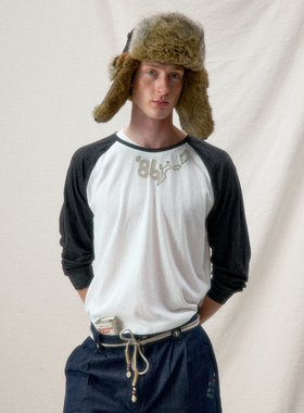 化学制品 航海老水手的插肩九分袖T恤 T4_BLU/BLK_LONGSLEEVES