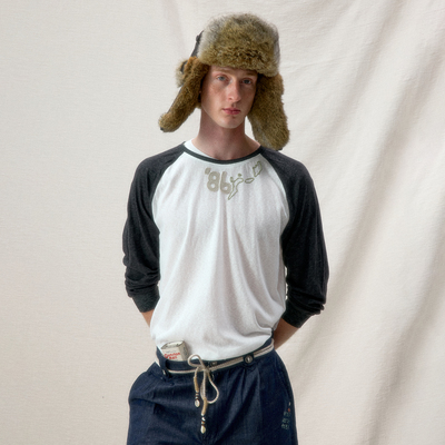 化学制品 航海老水手的插肩九分袖T恤 T4_BLU/BLK_LONGSLEEVES