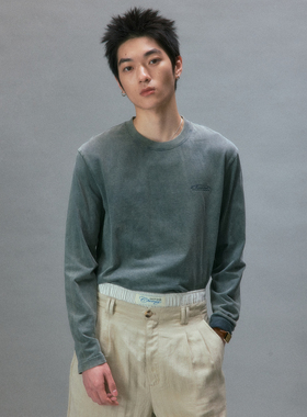 化学制品 中古感基础长袖T恤  T3_BLU/GRN_LONGSLEEVES_230G
