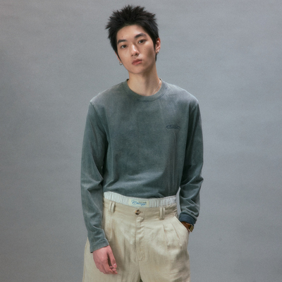 化学制品 中古感基础长袖T恤  T3_BLU/GRN_LONGSLEEVES_230G