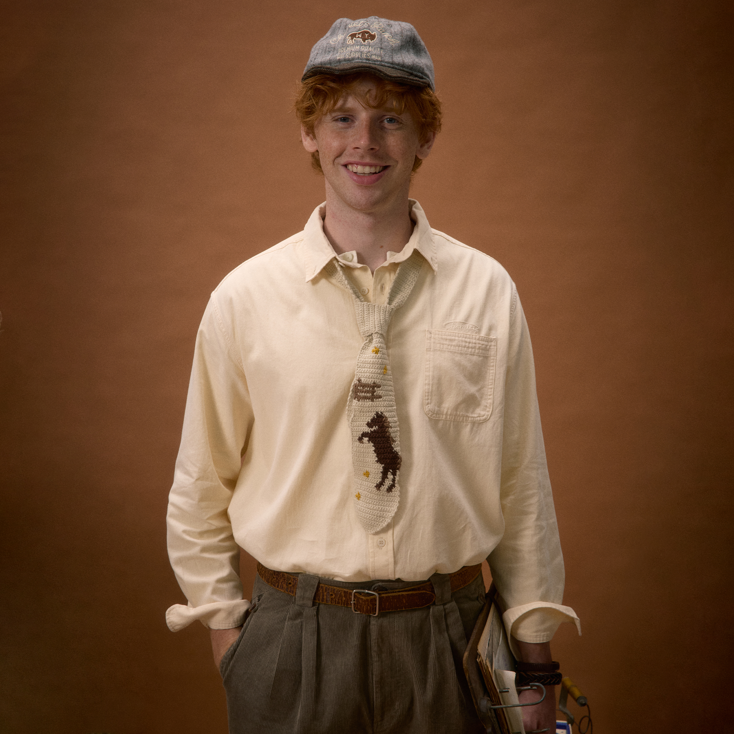 化学制品 牧场动物钩针领带A_BLU/KHI_TIE