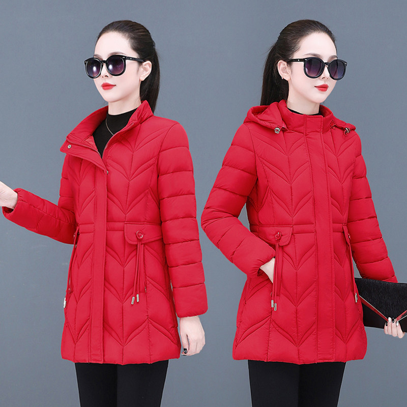 2025新款中长款修身显瘦棉衣