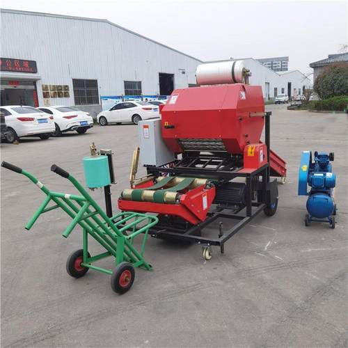 饲料青贮设备 草药发酵打包青储粉碎打包一体机