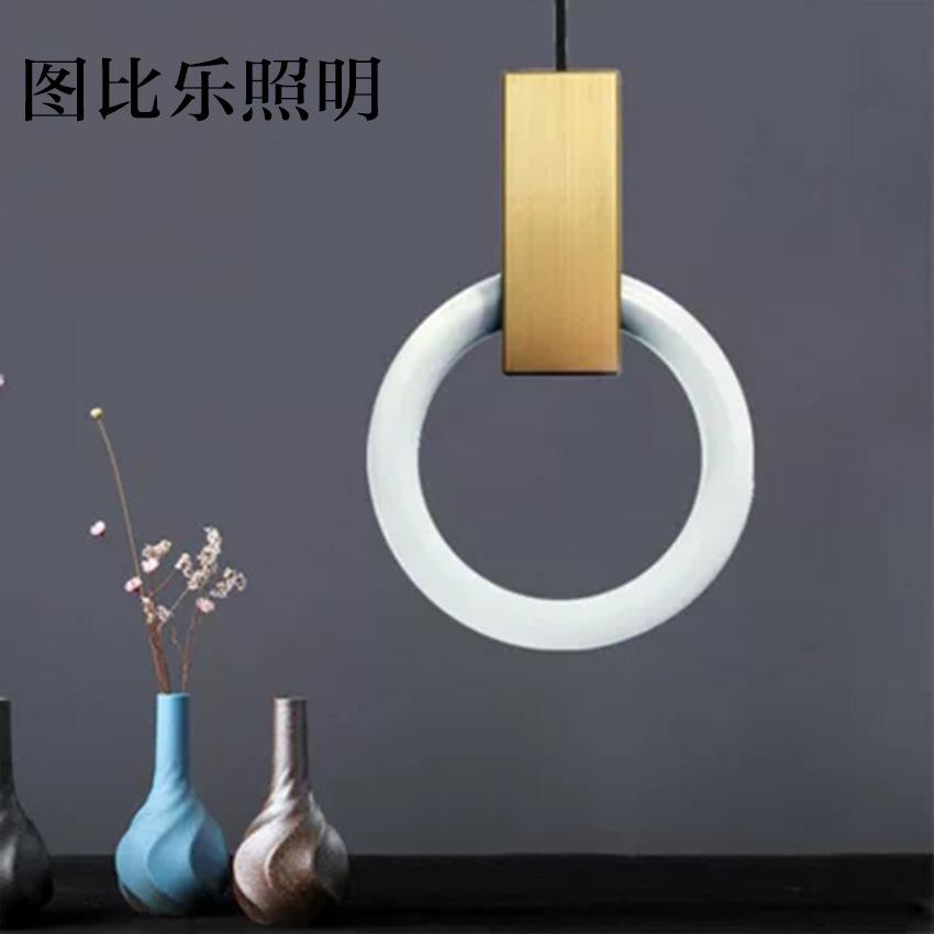 后现代复式楼梯吊灯简约餐厅灯吧台别墅卧室吊灯客厅个性圆环吊灯