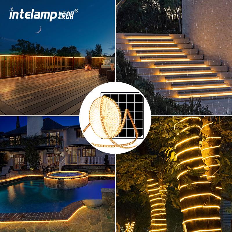 太阳能灯带户外防水露营氛围装饰灯庭院广告栏杆别墅超亮灯条