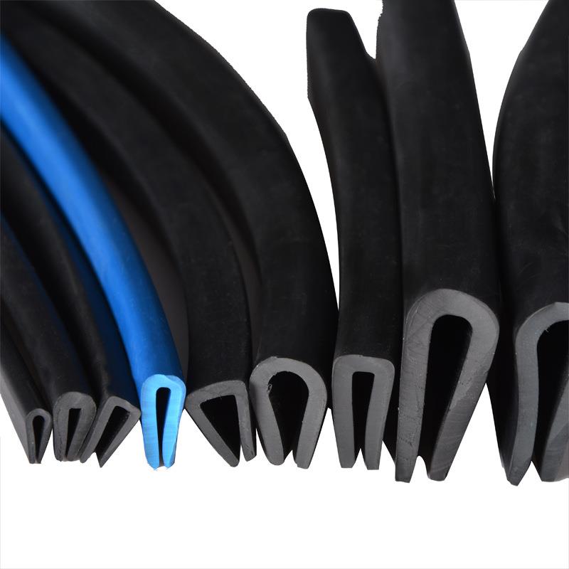 耐油橡胶型条玻璃包边条不锈钢包边密封条软橡胶卡钢板玻璃嵌条