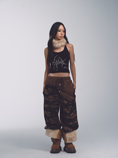 SPACE变形 清仓六折 NONAME 休闲裤 宽松印花迷彩低腰运动长裤